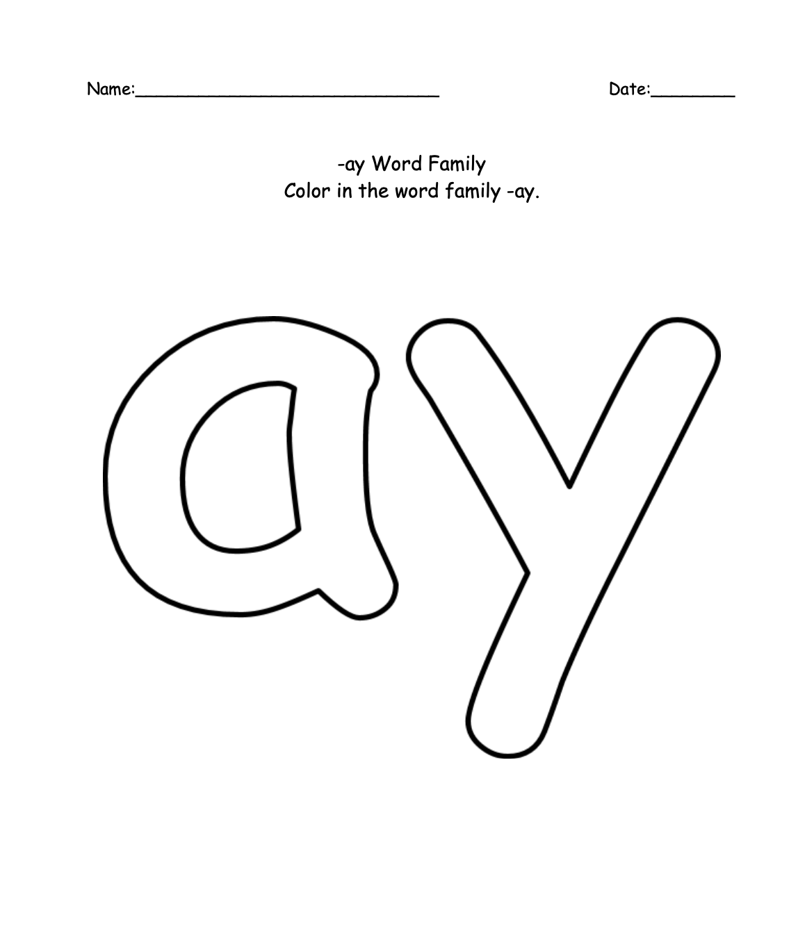 Word Families Worksheets – ABC Club.org